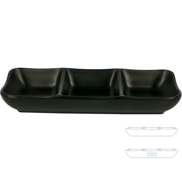 Svarta melaminbehållare